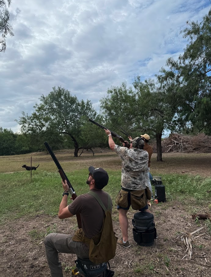 Group shooting clays together